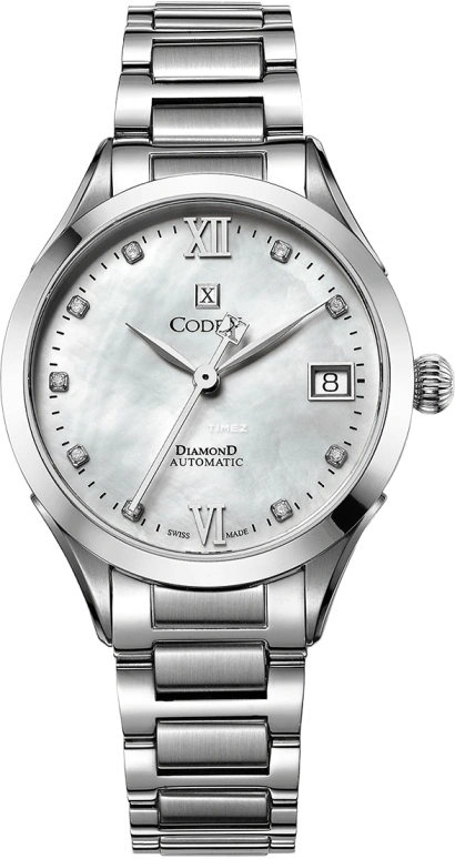 CODEX,INFINITY 34mm,34mm,Stainless Steel,Stainless Steel,White,Automatic,Day,Sapphire,Glass,1202,1202.01.1104.B02