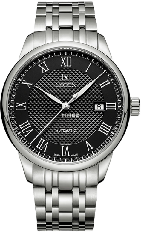 CODEX,CLASSIC 40mm,40mm,Stainless Steel,Stainless Steel,Black,Automatic,Day,Sapphire,Crystal Glass,1105,1105.01.0101.B01