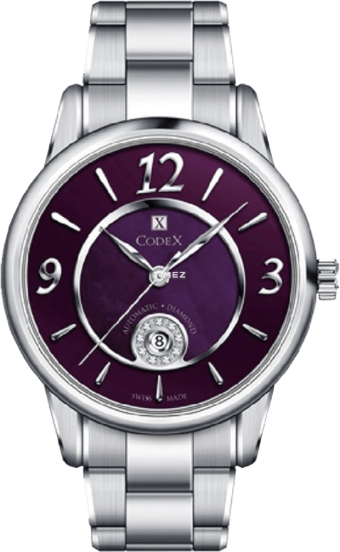 CODEX,INFINITY 33mm,33mm,Stainless Steel,Stainless Steel,Purple,Automatic,Day,Sapphire,1218,1218.01.1112.B02