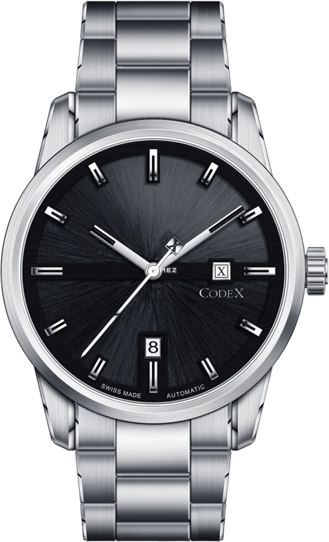 CODEX,INFINITY 41mm,41mm,Stainless Steel,Stainless Steel,Black,Automatic,Day,Sapphire,Crystal Glass,4101,4101.14.0101.B01