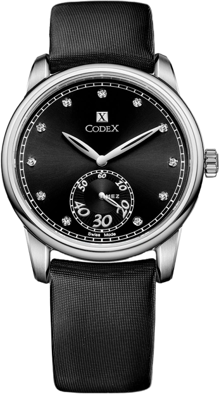CODEX,INFINITY 33mm,33mm,Stainless Steel,Black,Quartz,Sapphire,Glass,Round,3301,3301.01.0101.S01