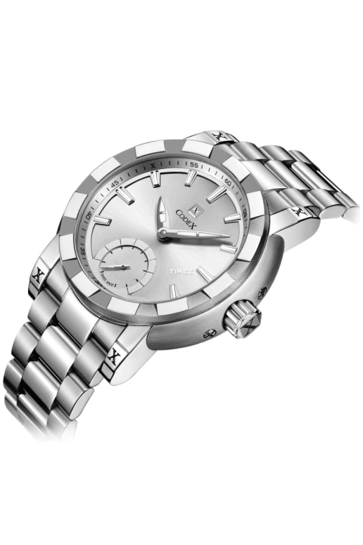 CODEX,IDENTITY 45mm,45mm,Stainless Steel,Stainless Steel,Silver,Handwound,Day,Sapphire,Glass,4412,4412.01.0102.B01