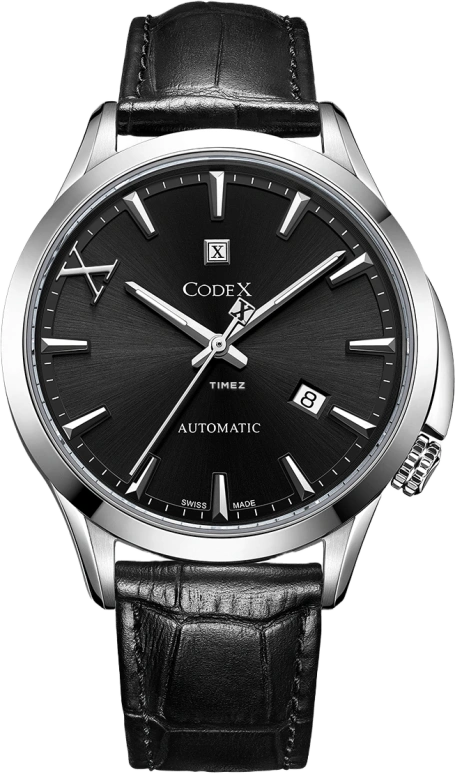 CODEX,CHAPEL 42mm,42mm,Stainless Steel,Stainless Steel,Black,Automatic,Day,Sapphire,Crystal Glass,1101,1101.01.3101.I01
