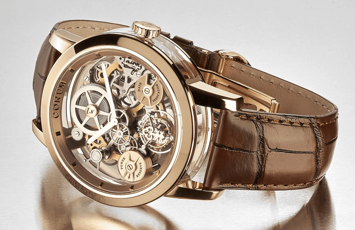 Corum,LAB 45mm,45mm,Rose Gold,Rose Gold,Skeleton,Handwound,Day,Power Reserve Indicator,Tourbillon,Z300,Z300/03999 - 300.100.55/0F02 0010
