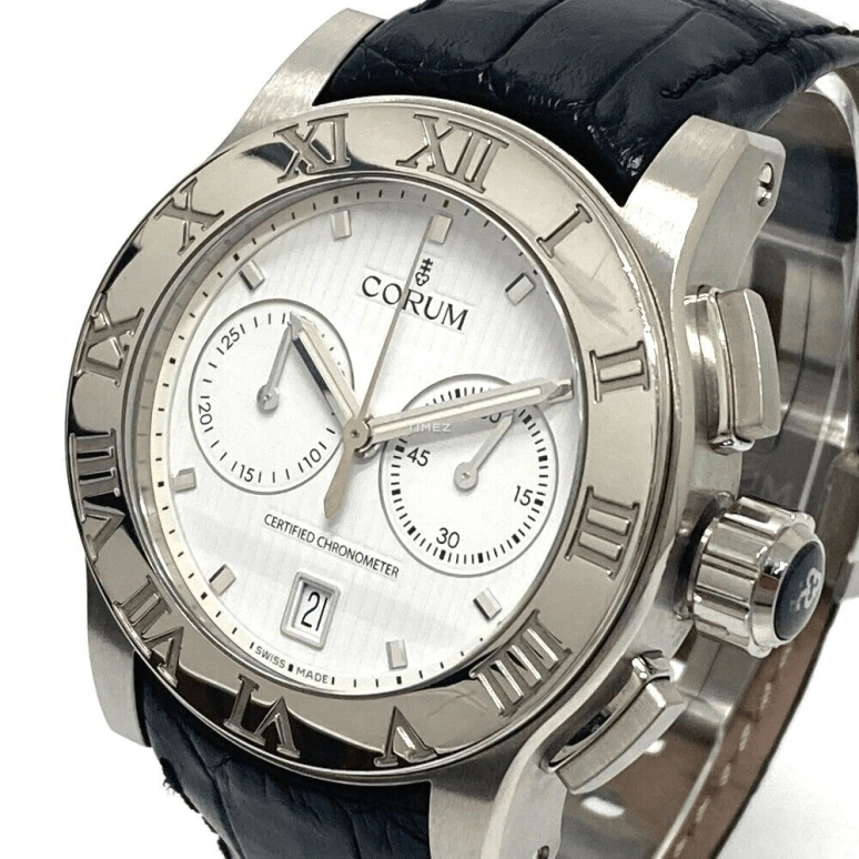 Corum,Heritage 44mm,44mm,Stainless Steel,White,Automatic,Chronograph,Day,984,984.715.20/0F01 EB77