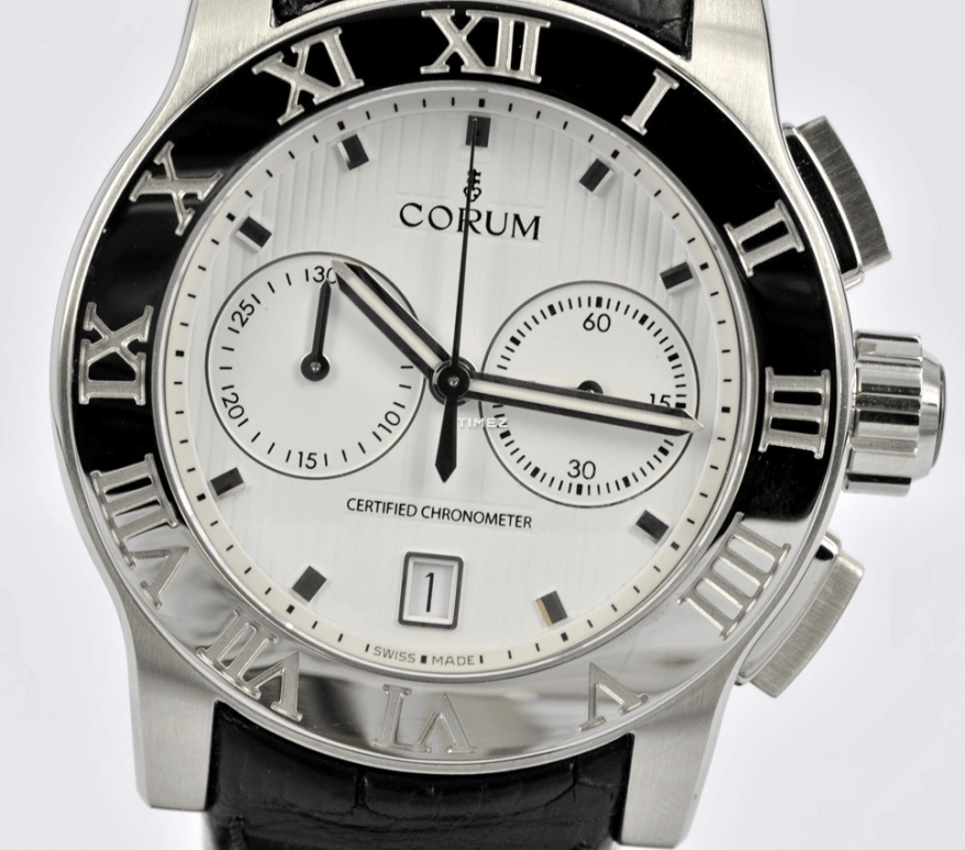 Corum,Heritage 44mm,44mm,Stainless Steel,White,Automatic,Chronograph,Day,984,984.715.20/0F01 EB77