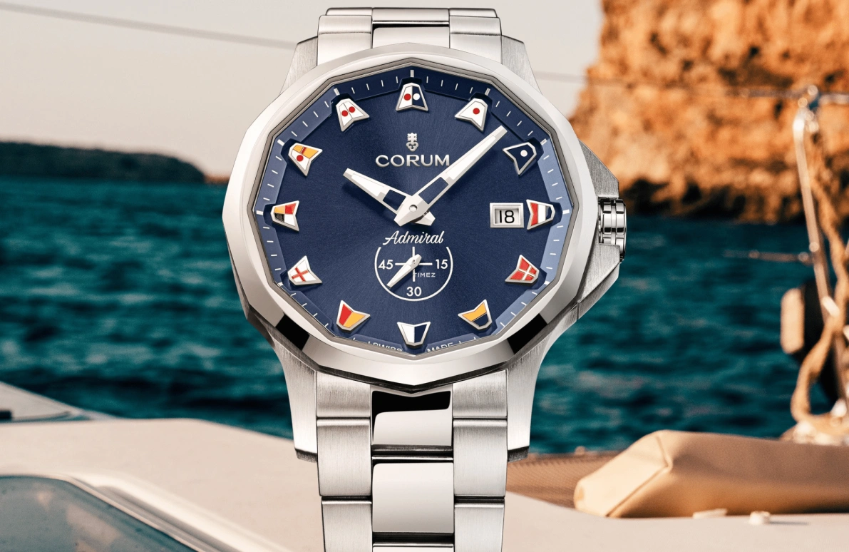 Corum,Admiral 42mm,42mm,Stainless Steel,Blue,Automatic,Day,In-house Caliber,A395,A395/04240 - 395.110.20/V720 AB52