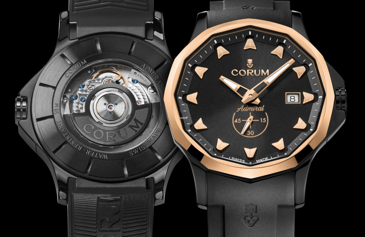 Corum,Admiral 42mm,42mm,Ceramic,Black,Automatic,Day,Other,A395,A395/04451 - 395.600.92/F371 BG10