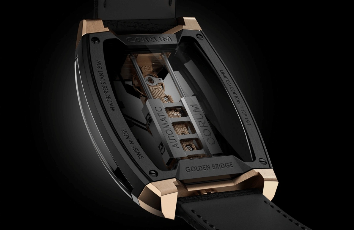 Corum,GOLDEN BRIDGE 37.20x51.80mm,37.20x51.80mm,Titanium,Black,Automatic,In-house Caliber,Sapphire,Crystal Glass,B313,B313/04279 - 313.200.86/0F01 HS15