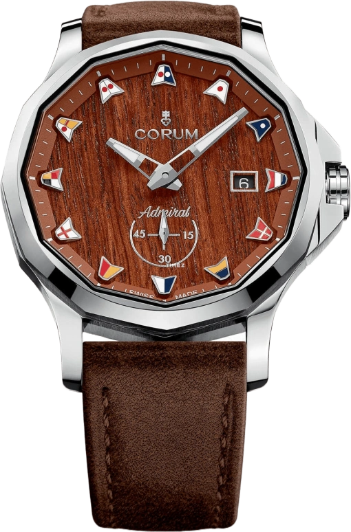 Corum,Admiral 42mm,42mm,Stainless Steel,Coffee,Brown,In-house Caliber,Sapphire,Crystal Glass,A395,A395/03789