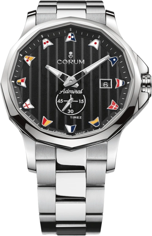 Corum,Admiral 42mm,42mm,Stainless Steel,Black,In-house Caliber,Sapphire,Crystal Glass,A395,A395/04043