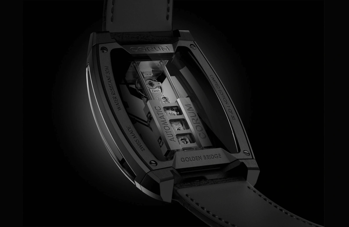 Corum,GOLDEN BRIDGE 37.20x51.80mm,37.20x51.80mm,Titanium,Black,Automatic,Hardlex,Tonneau,B313,B313/04278 - 313.200.95/0F01 HS10