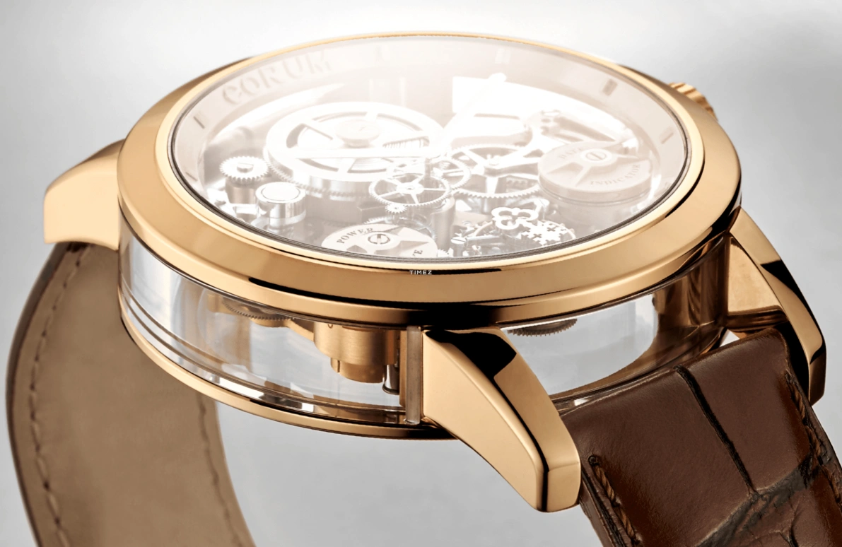 Corum,LAB 45mm,45mm,Rose Gold,Rose Gold,Skeleton,Automatic,Day,Power Reserve Indicator,Tourbillon,Z300,Z300/04111 - 300.100.85/0F02 0010