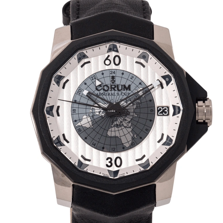 Corum,Admiral's Cup 48mm,48mm,Titanium,White,Automatic,Day,Dule Time,Day / Night Indication,171,171.951.95/0061 AK12