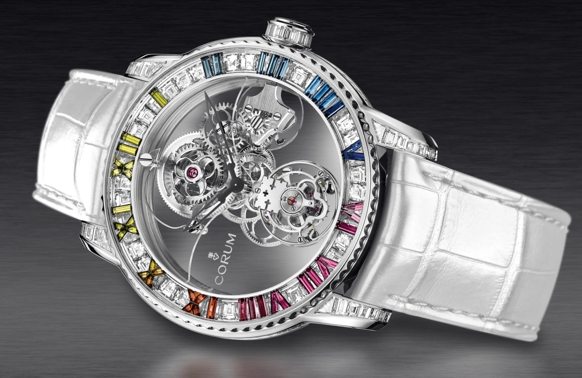 Corum,Heritage 44mm,44mm,White Gold,Skeleton,Transparent,Handwound,Tourbillon,Crystal Glass,R374,R374/03464 - 374.710.69/0F09 0000