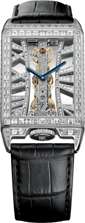 Corum,GOLDEN BRIDGE ,Rose Gold,Crystal,Coffee,Brown,Automatic,B113,B113/03306