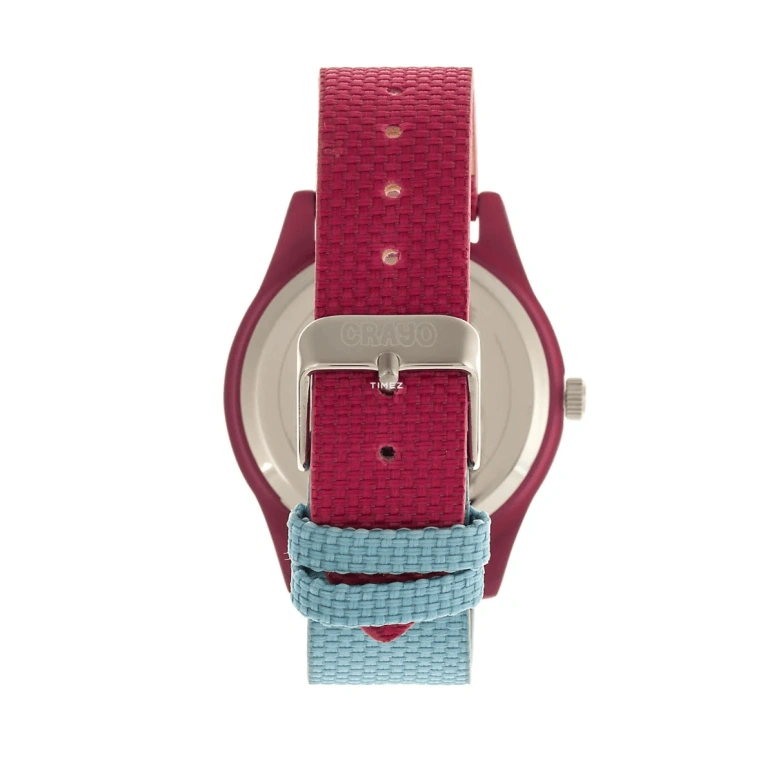 Crayo,Other 39mm,39mm,Metal,Cream,Quartz,Hardlex,Round,cracr3900 Powder Blue,cracr3900 Powder Blue-Fuchsia