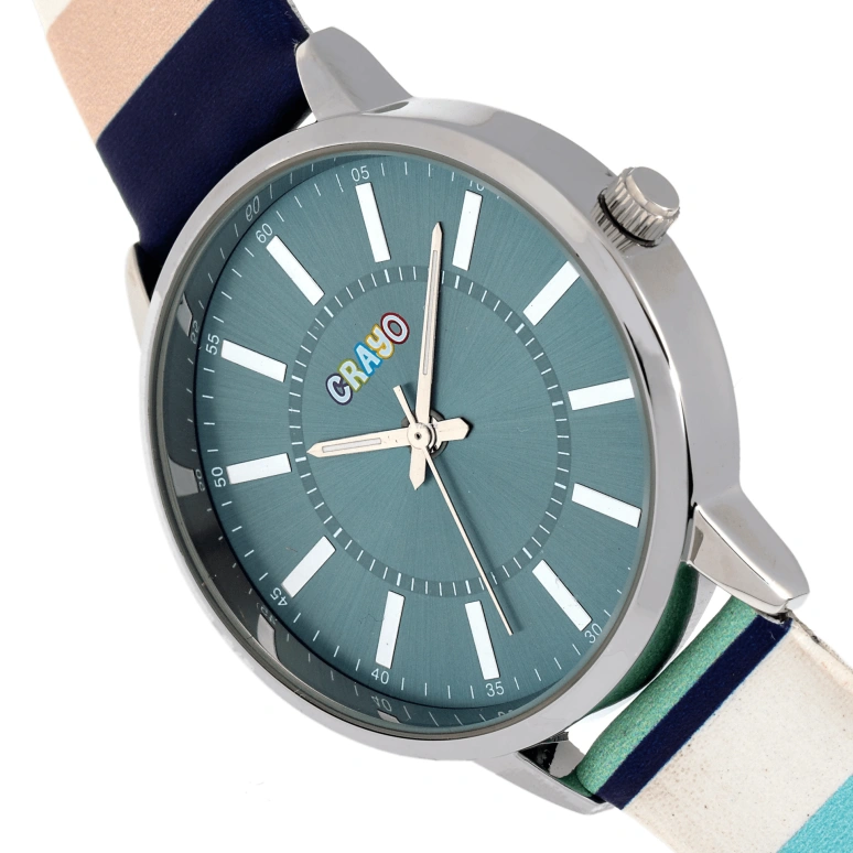Crayo,Other 36mm,36mm,Composite,Cyan,Quartz,Hardlex,Round,cracr5700 Teal