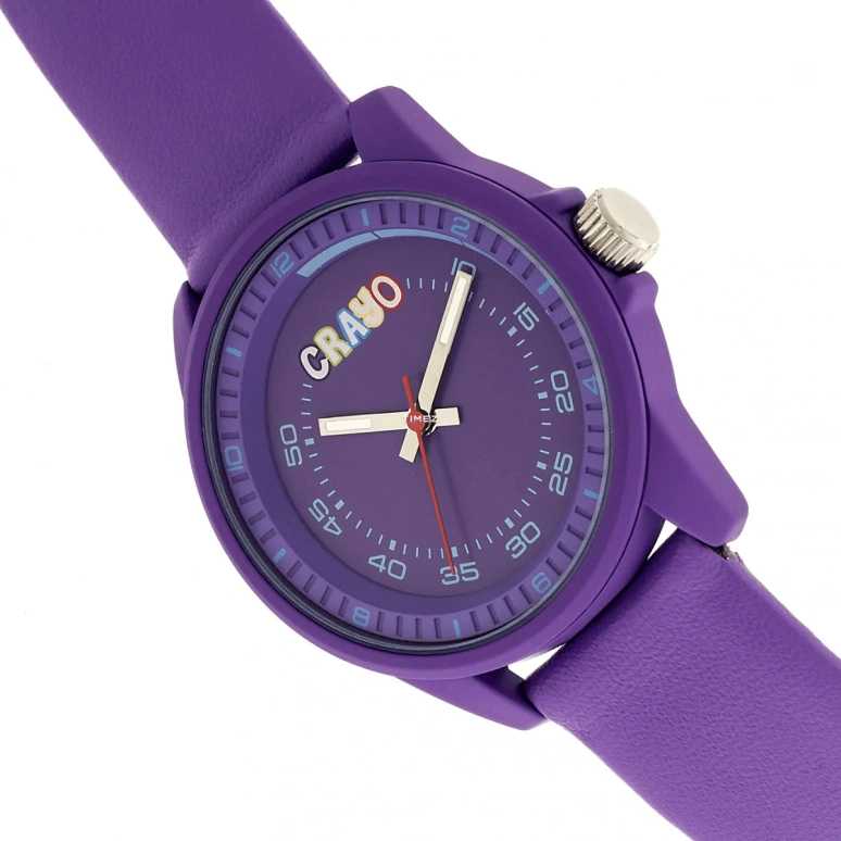 Crayo,Other 34mm,34mm,Metal,Purple,Quartz,Hardlex,Round,cracr4900 Purple