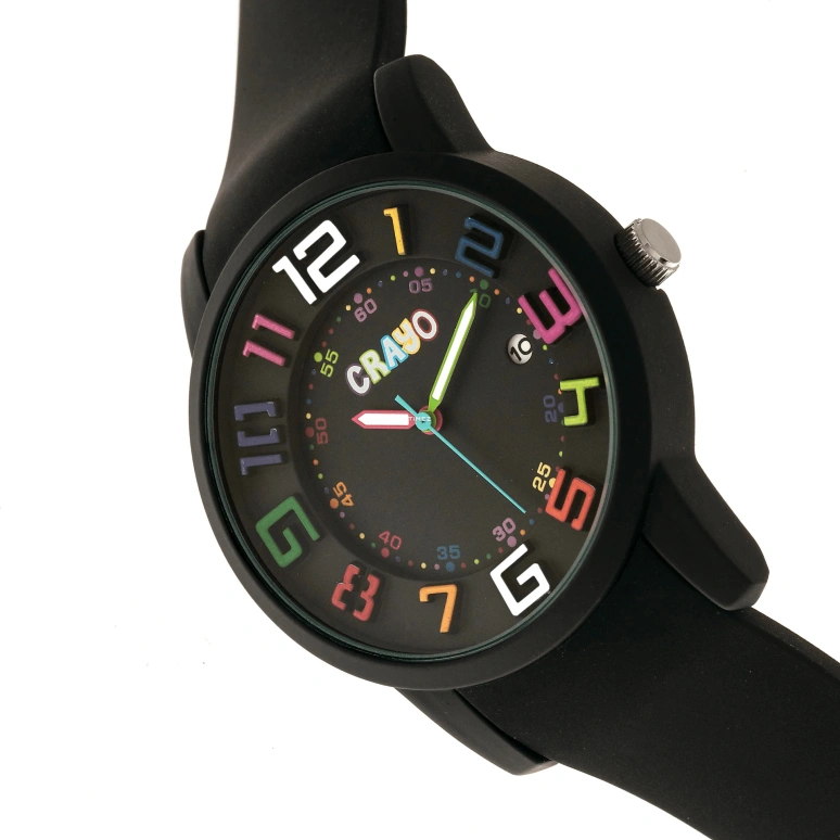 Crayo,Other 41mm,41mm,Metal,Black,Quartz,Day,Hardlex,cracr2000 Black
