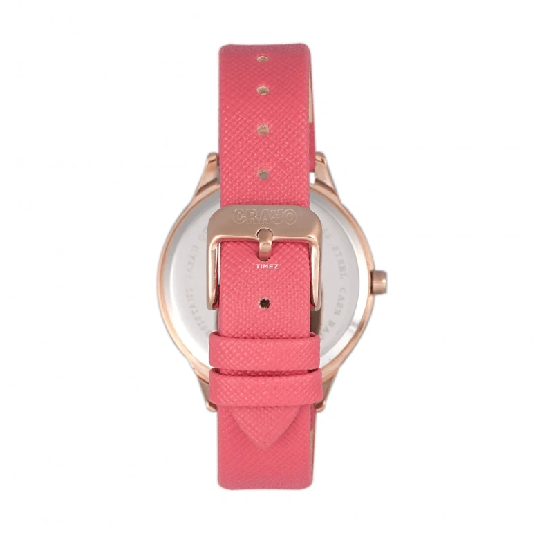 Crayo,Other 35mm,35mm,Composite,Silver,Pink,Quartz,Hardlex,Round,cracr5100 Coral