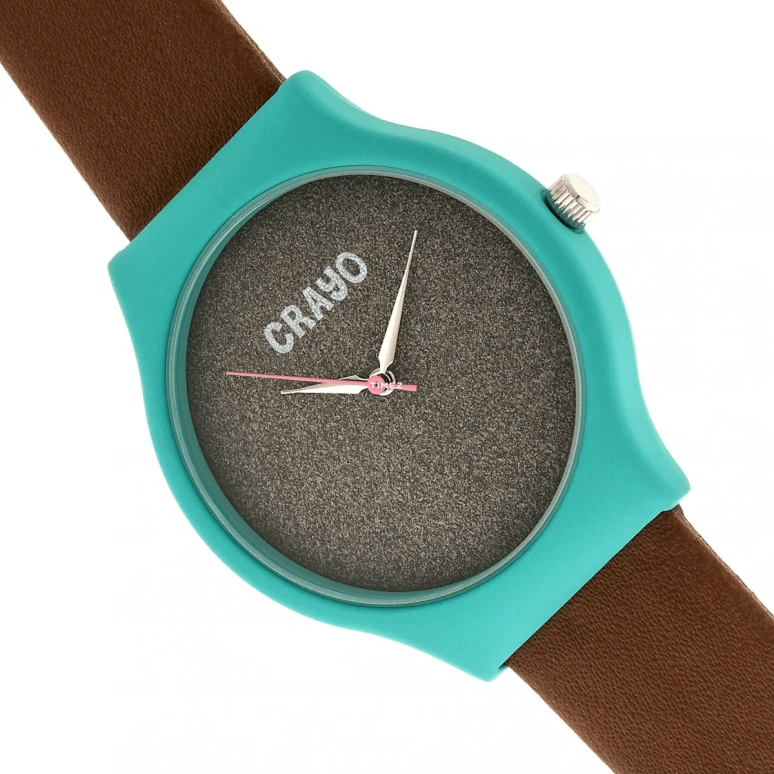 Crayo,Other 36mm,36mm,Metal,Brown,Quartz,Hardlex,Round,cracr4500 Teal,cracr4500 Teal-Brown