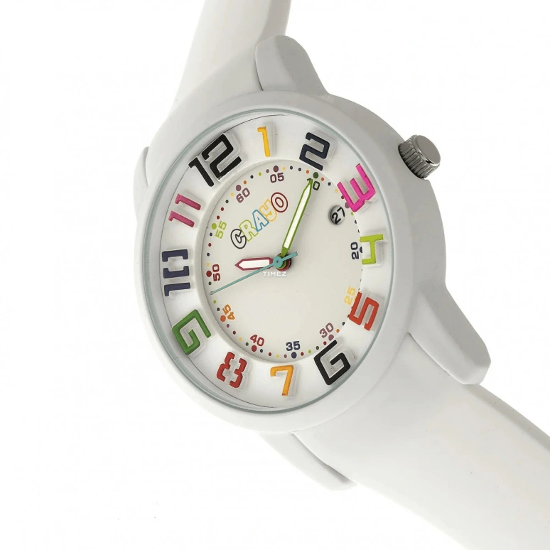 Crayo,Other 41mm,41mm,Metal,White,Quartz,Day,Hardlex,cracr2000 White