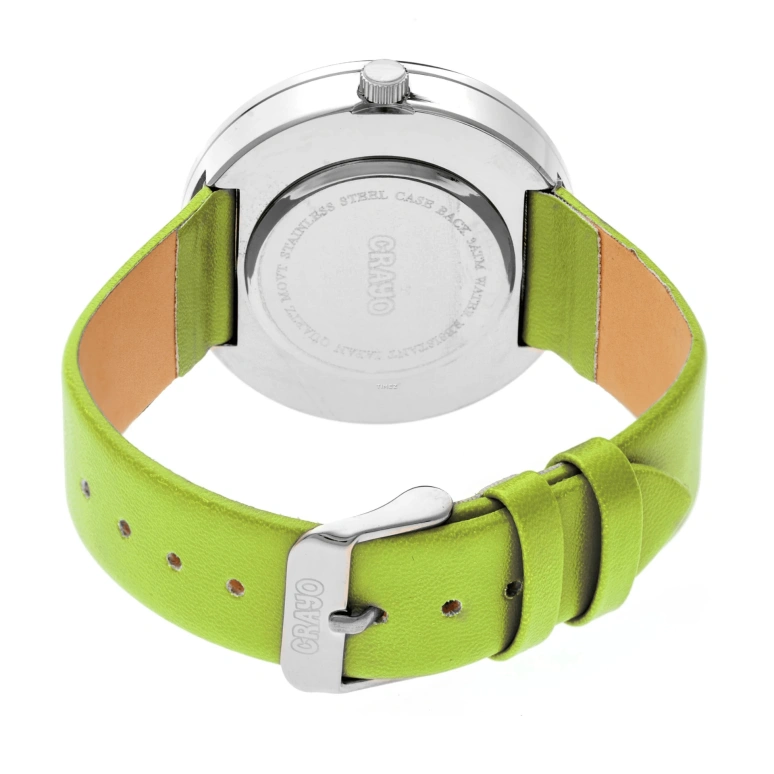 Crayo,Other 42mm,42mm,Metal,Multi-Color,Quartz,Hardlex,Round,cracr4200 Silver,cracr4200 Silver-Green