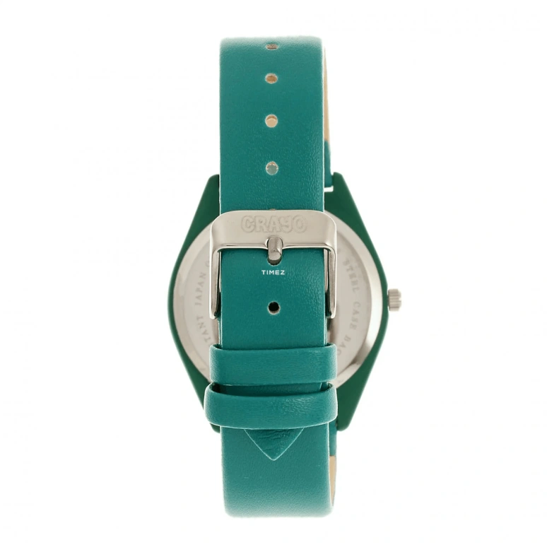 Crayo,Other 38mm,38mm,Metal,Cyan,Quartz,Hardlex,Round,cracr4800 Teal