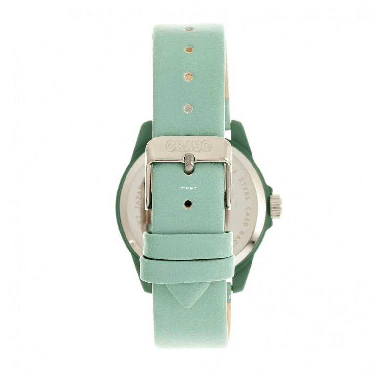 Crayo,Other 34mm,34mm,Metal,Cyan,Quartz,Hardlex,Round,cracr4900 Seafoam