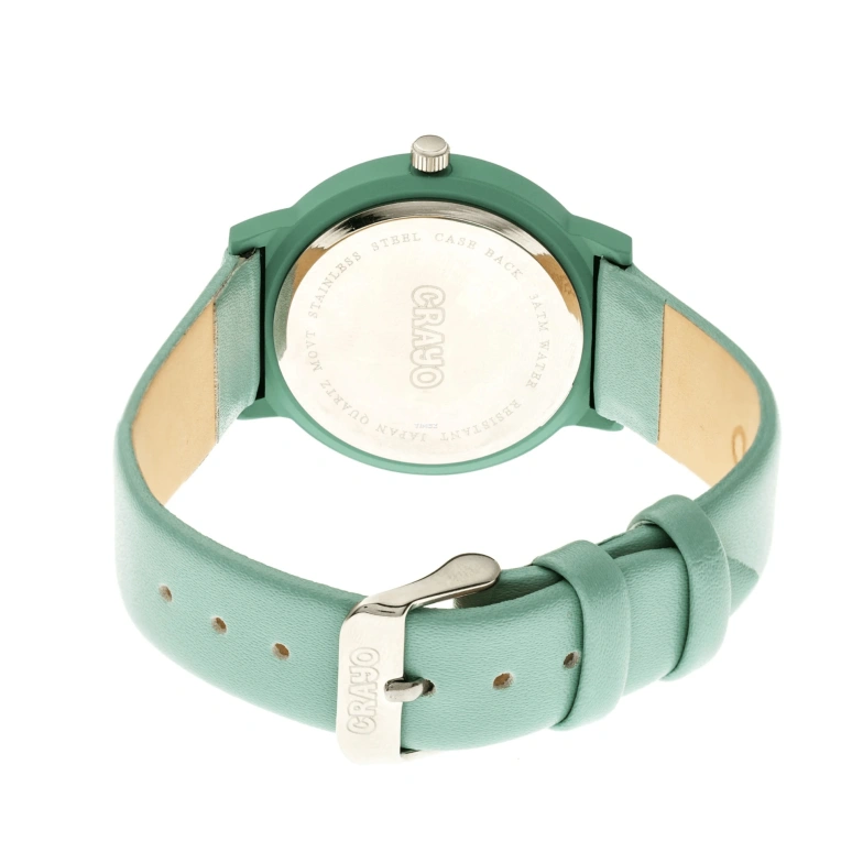 Crayo,Other 38mm,38mm,Metal,Green,Quartz,Hardlex,Round,cracr4700 Seafoam