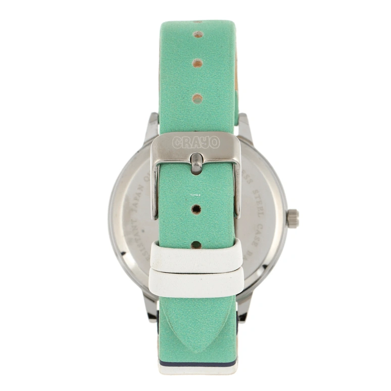 Crayo,Other 36mm,36mm,Composite,Cyan,Quartz,Hardlex,Round,cracr5700 Teal
