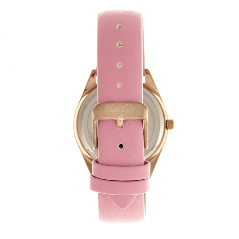 Crayo,Other 35mm,35mm,Metal,Pink Red,Cream,Quartz,Hardlex,Round,cracr4000 Rose Gold,cracr4000 Rose Gold-Light Pink