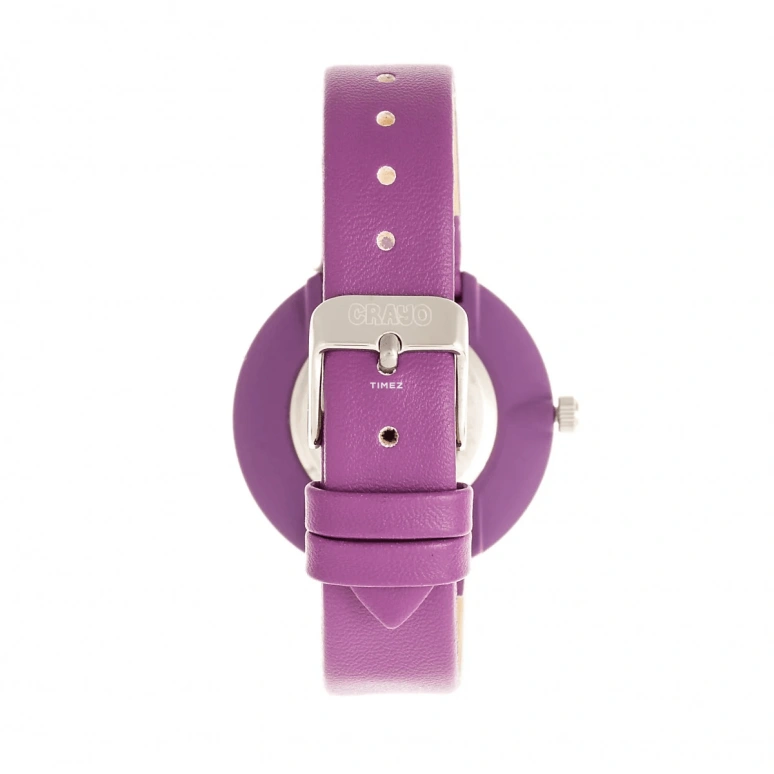 Crayo,Other 37mm,37mm,Composite,Purple,Quartz,Sapphire,Crystal Glass,Round,cracr5400 Purple