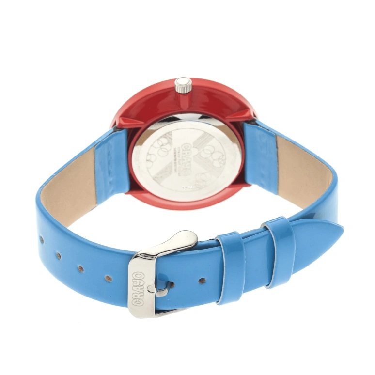 Crayo,Other 37mm,37mm,Metal,Silver White,Quartz,Hardlex,Round,cracr3100 Cerulean,cracr3100 Cerulean-Red