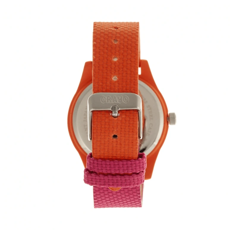 Crayo,Other 39mm,39mm,Metal,Cream,Quartz,Hardlex,Round,cracr3900 Hot Pink,cracr3900 Hot Pink-Orange