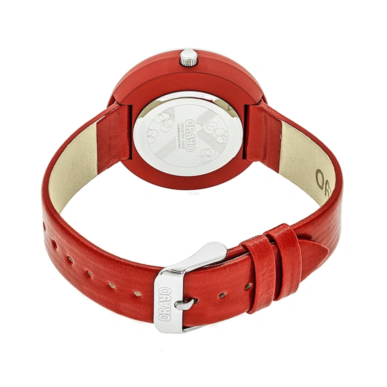 Crayo,Other 38mm,38mm,Metal,Red,Pink,Quartz,Hardlex,Round,cracr3400 Red