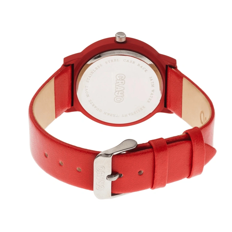 Crayo,Other 38mm,38mm,Metal,Red,Quartz,Hardlex,Round,cracr4700 Red