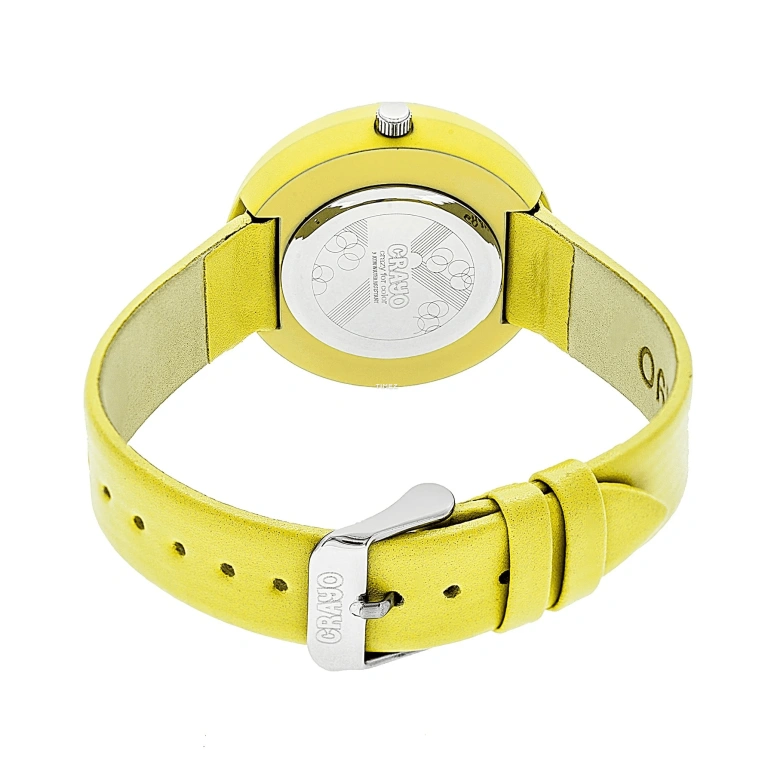 Crayo,Other 38mm,38mm,Metal,Green,Yellow,Quartz,Hardlex,Round,cracr3400 Yellow