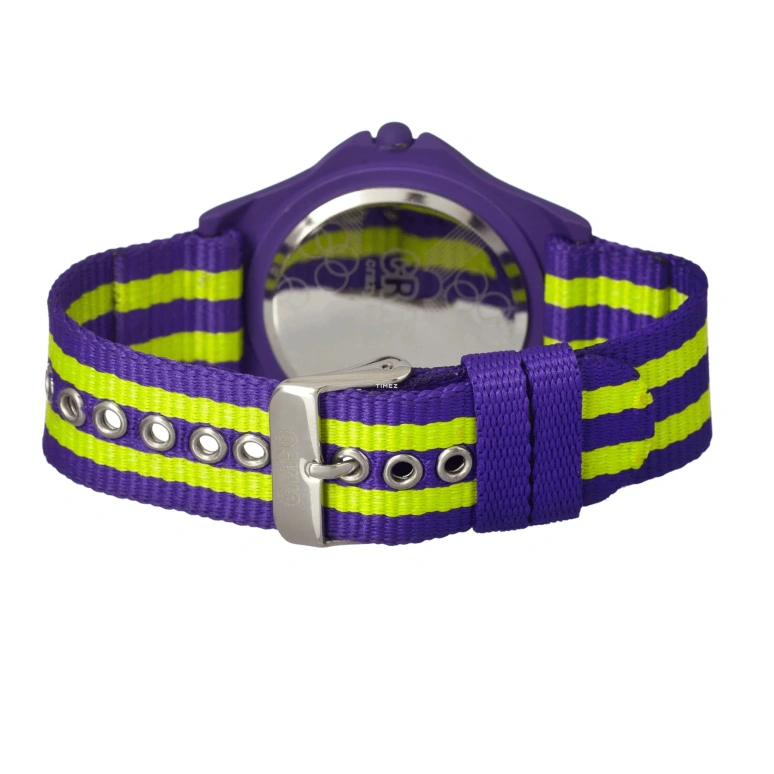 Crayo,Other 39mm,39mm,Metal,Purple,Yellow,Quartz,Day,Hardlex,cracr0700 Purple,cracr0700 Purple-Lime