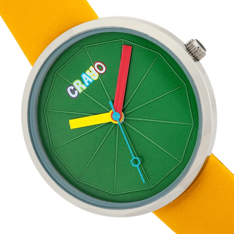 Crayo,Other 37mm,37mm,Metal,Green,Quartz,Hardlex,Round,cracr5800 Yellow