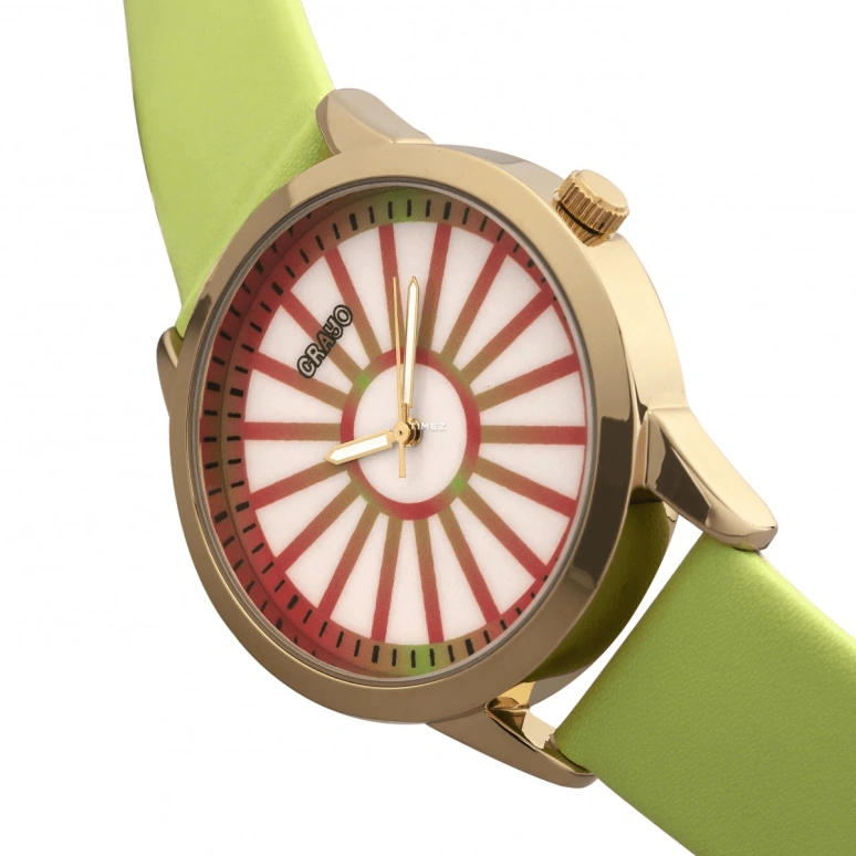 Crayo,Other 41mm,41mm,Composite,White,Red,Quartz,Hardlex,Round,cracr5000 Light Green