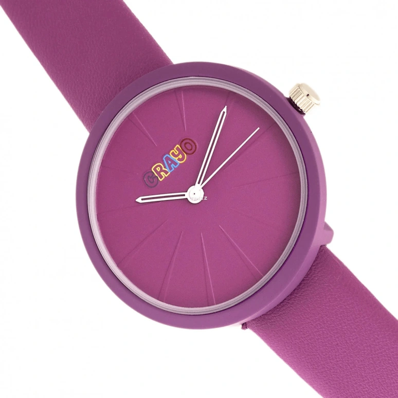 Crayo,Other 37mm,37mm,Composite,Purple,Quartz,Sapphire,Crystal Glass,Round,cracr5400 Purple