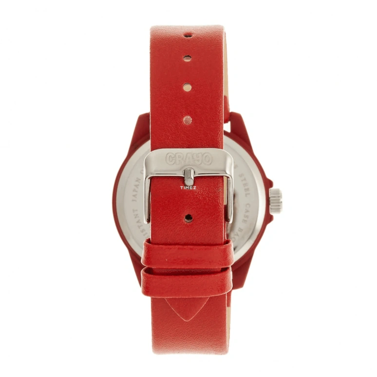 Crayo,Other 34mm,34mm,Metal,Blue,Quartz,Hardlex,Round,cracr4900 Red