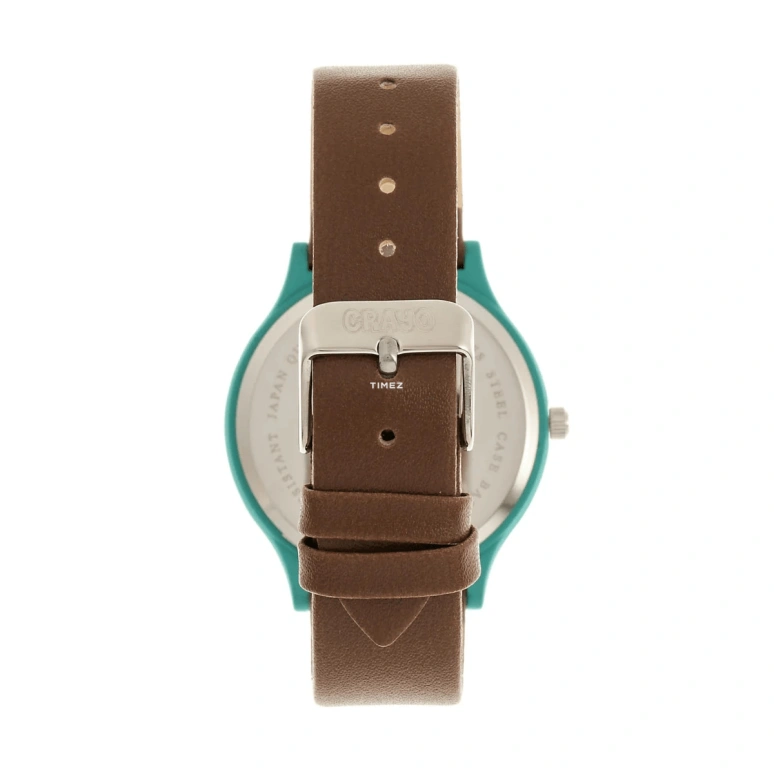 Crayo,Other 36mm,36mm,Metal,Brown,Quartz,Hardlex,Round,cracr4500 Teal,cracr4500 Teal-Brown