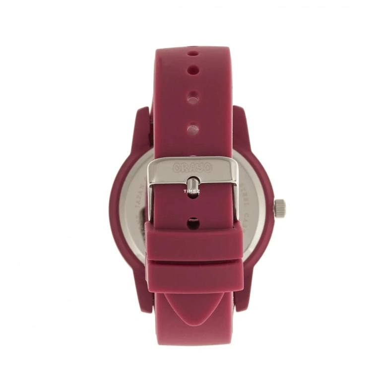 Crayo,Other 41mm,41mm,Metal,Purple Red,Quartz,Day,Hardlex,cracr2000 Fuchsia