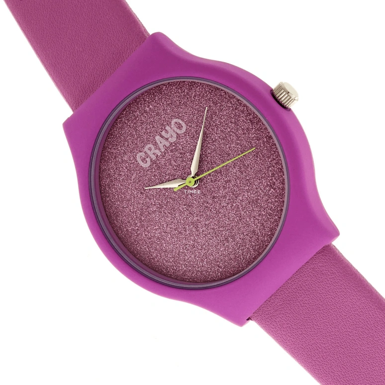 Crayo,Other 36mm,36mm,Metal,Pink Red,Quartz,Hardlex,Round,cracr4500 Hot Pink