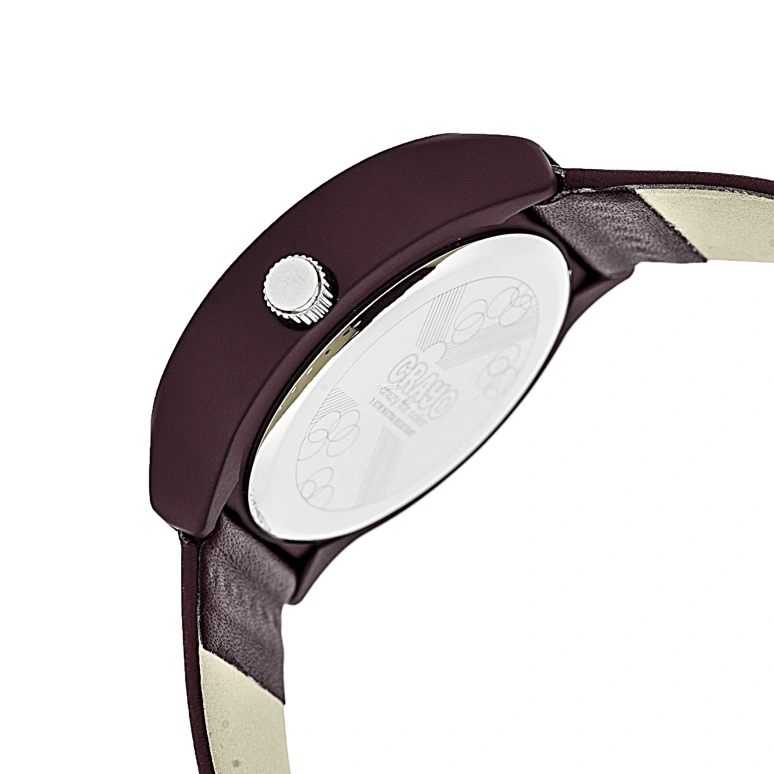 Crayo,Other 36mm,36mm,Metal,White,Maroon,Quartz,Hardlex,Round,cracr3500 Maroon