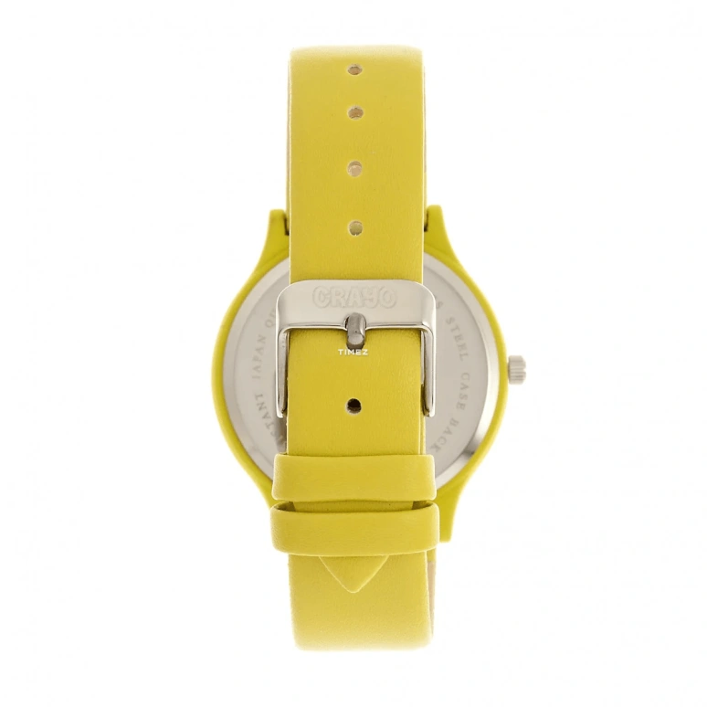 Crayo,Other 36mm,36mm,Metal,Yellow,Pink,Quartz,Hardlex,Round,cracr4600 Yellow