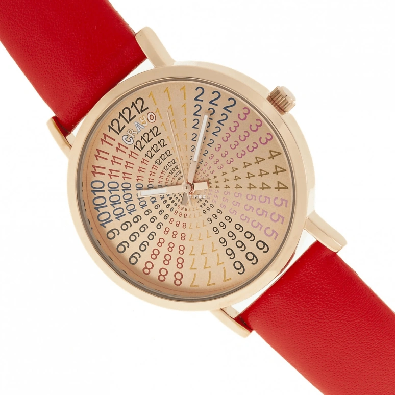 Crayo,Other 38mm,38mm,Metal,Pink Gold,Quartz,Hardlex,Round,cracr4300 Rose Gold,cracr4300 Rose Gold-Red